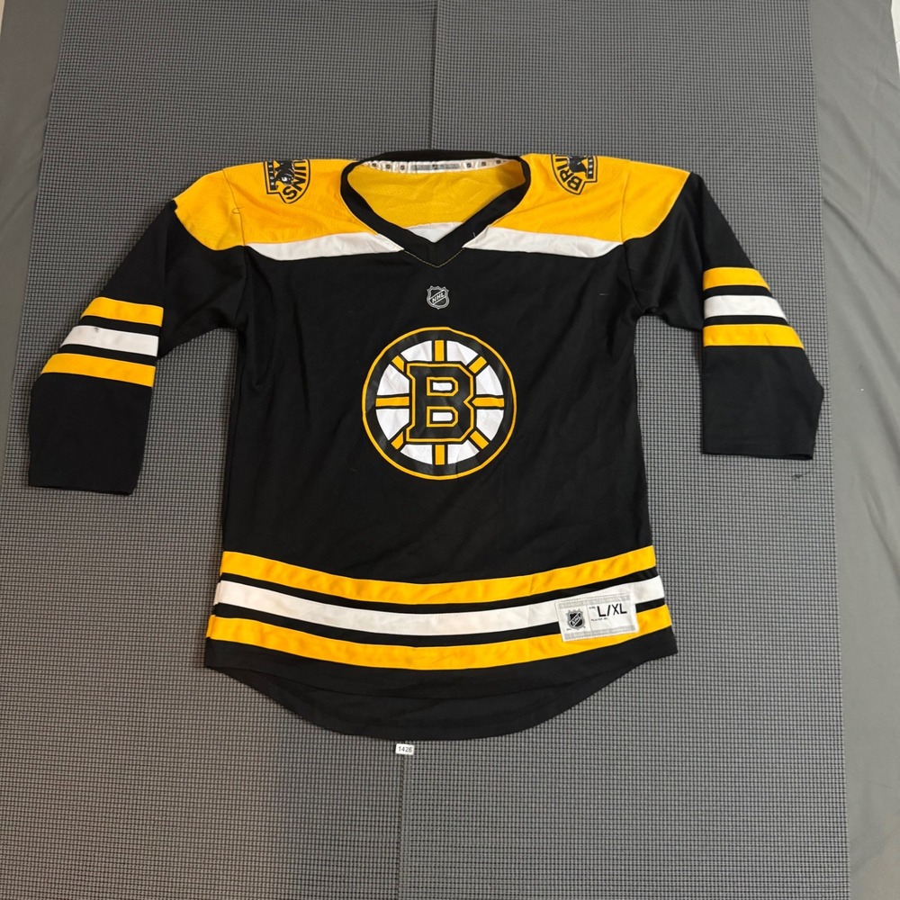 NHL Boston Bruins Hockey Jersey Black Gold White Adult Large Official Licensed